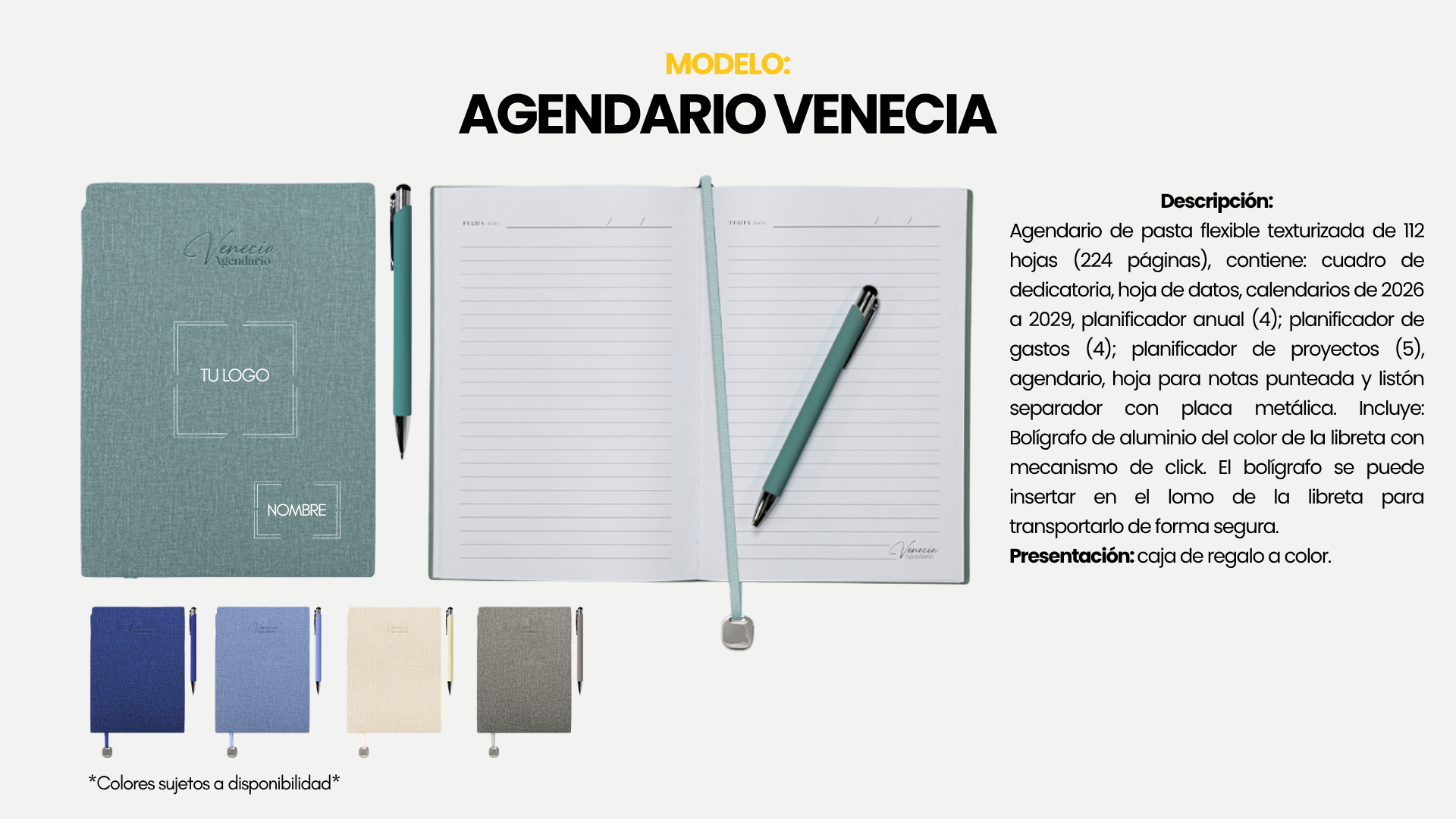 MODELO AGENDARIO VENECIA MY BOOK