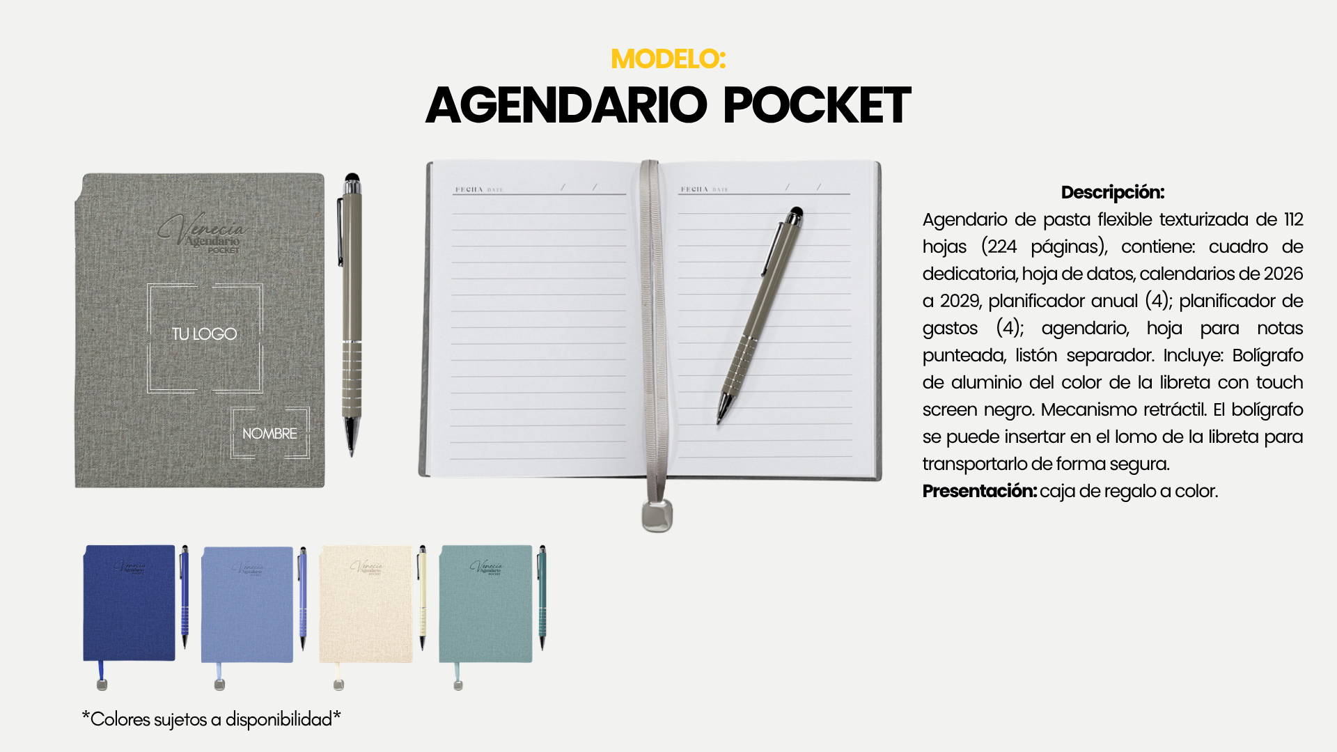 MODELO AGENDARIO POCKET MY BOOK